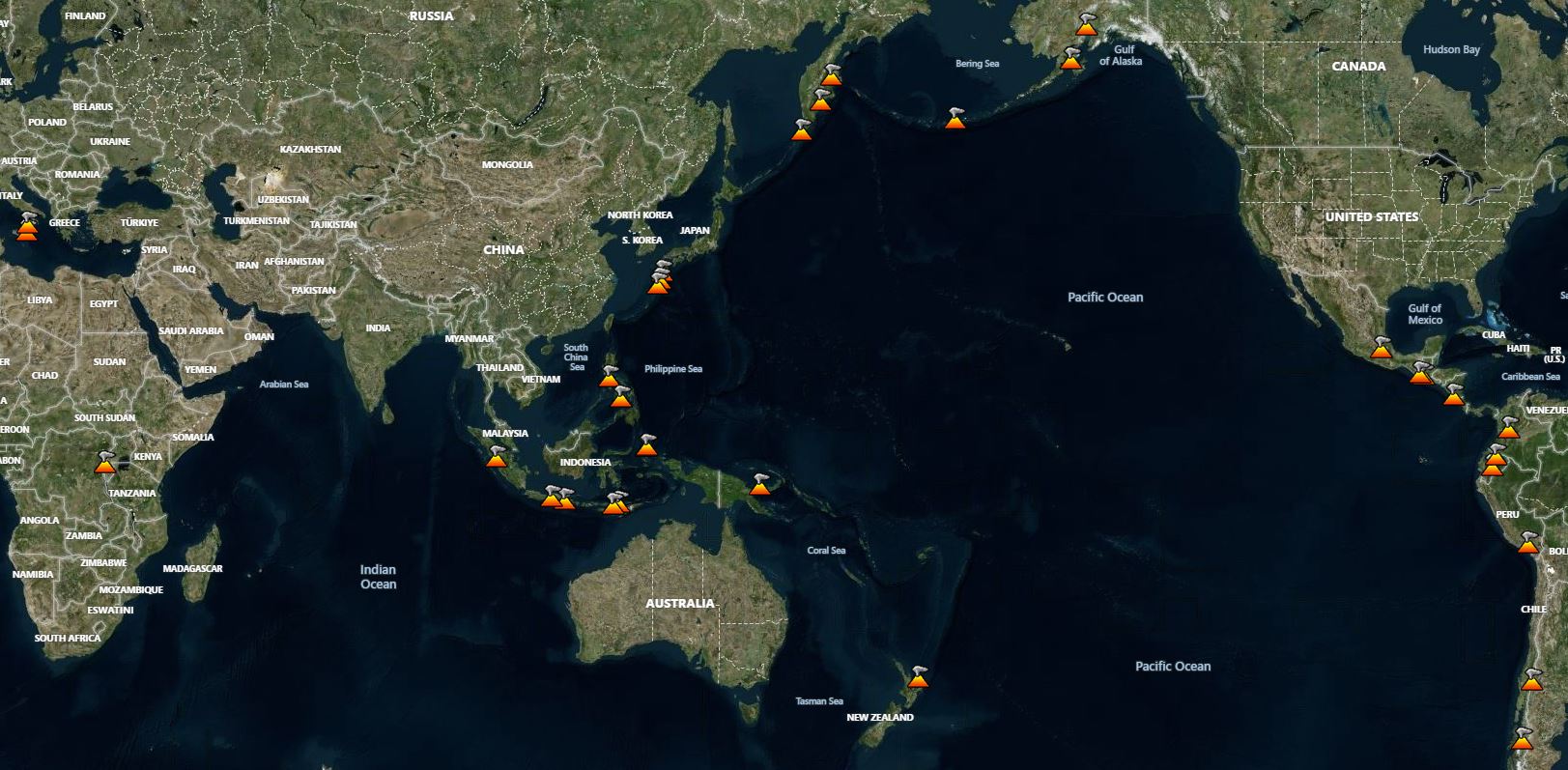 Weekly Volcanic Activity Map